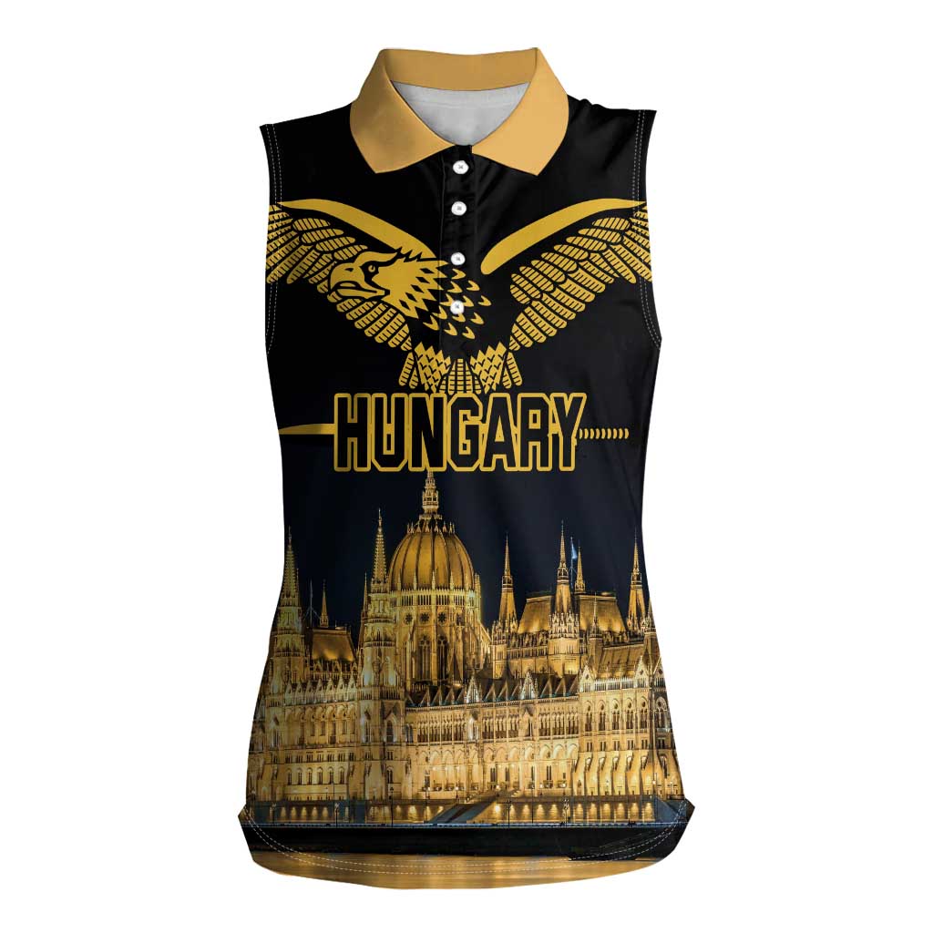 Personalized Hungary Budapest Capital Women Sleeveless Polo Shirt Hungarian Turul Bird - Wonder Print Shop