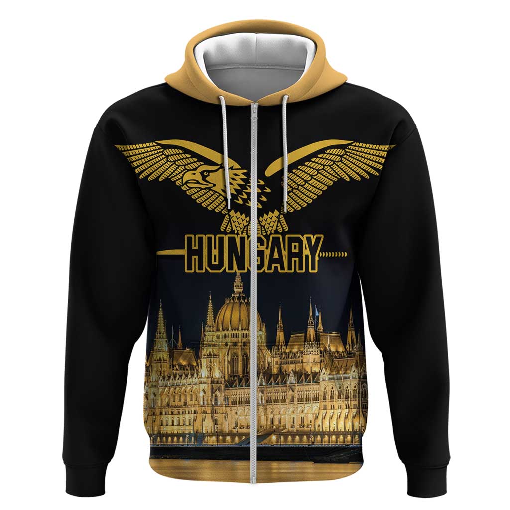 Personalized Hungary Budapest Capital Zip Hoodie Hungarian Turul Bird - Wonder Print Shop