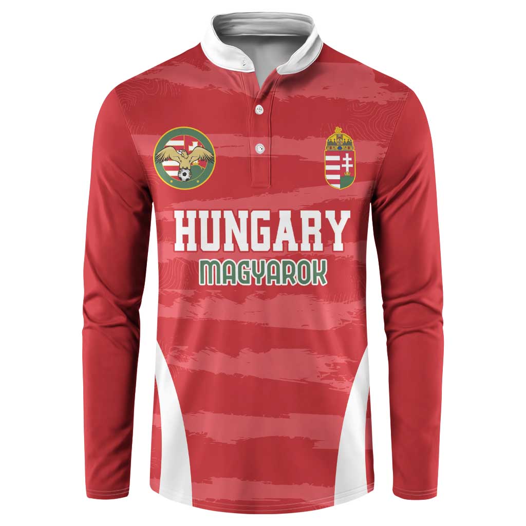 Custom Hungary Football Button Sweatshirt Magyarok Classic Football - Wonder Print Shop