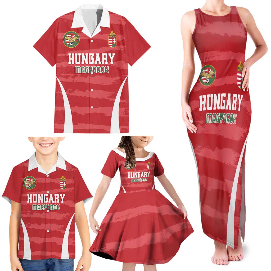 Custom Hungary Football Family Matching Tank Maxi Dress and Hawaiian Shirt Magyarok Classic Football - Wonder Print Shop