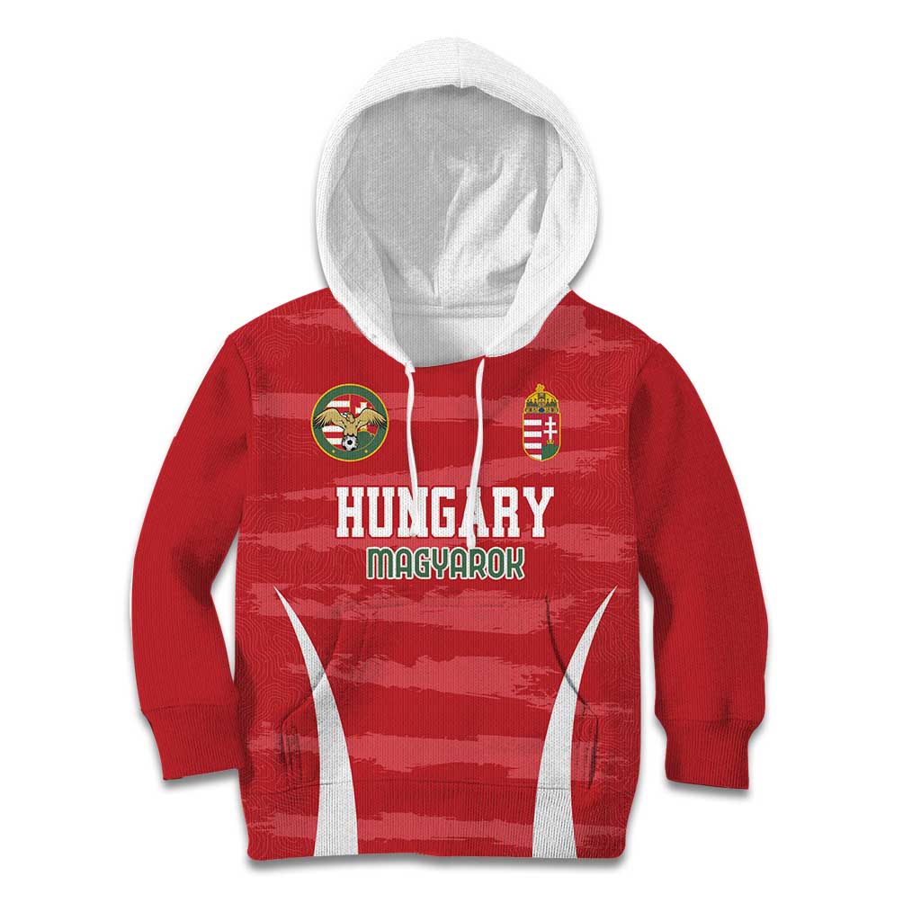 Custom Hungary Football Kid Hoodie Magyarok Classic Football - Wonder Print Shop