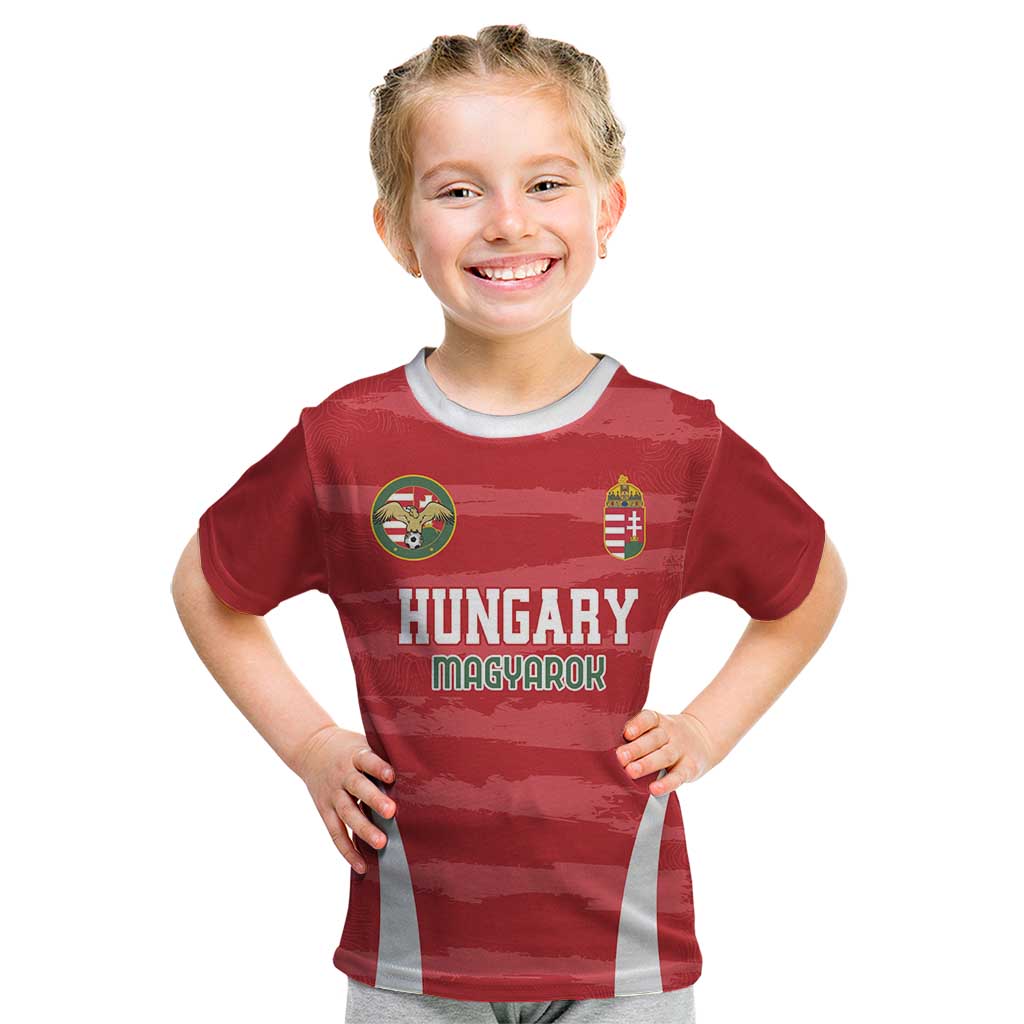 Custom Hungary Football Kid T Shirt Magyarok Classic Football - Wonder Print Shop