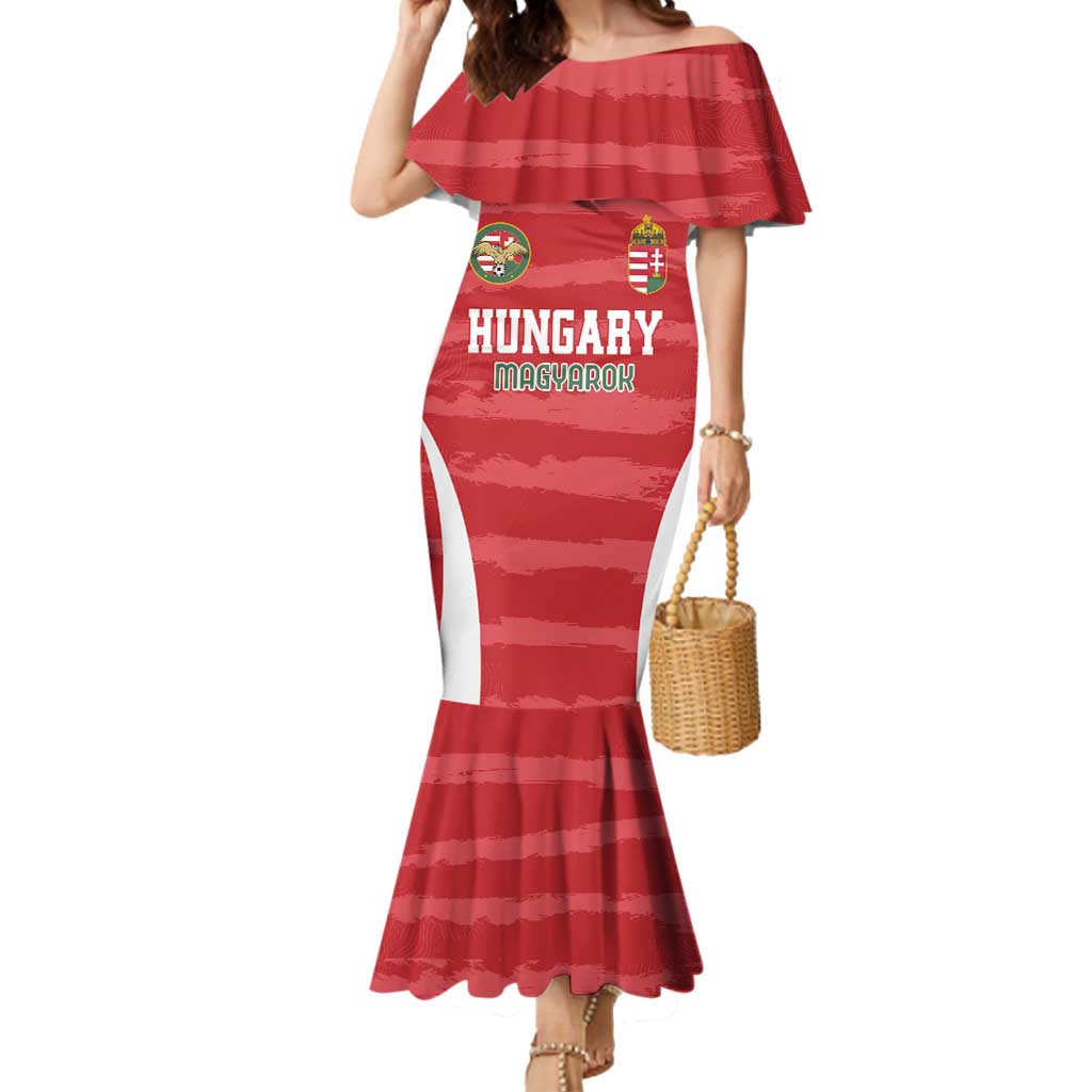 Custom Hungary Football Mermaid Dress Magyarok Classic Football - Wonder Print Shop