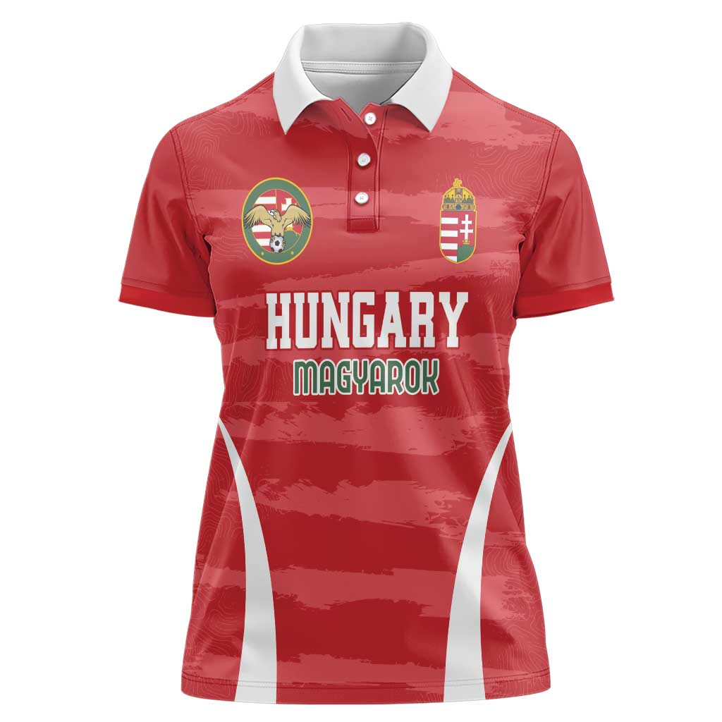 Custom Hungary Football Women Polo Shirt Magyarok Classic Football - Wonder Print Shop