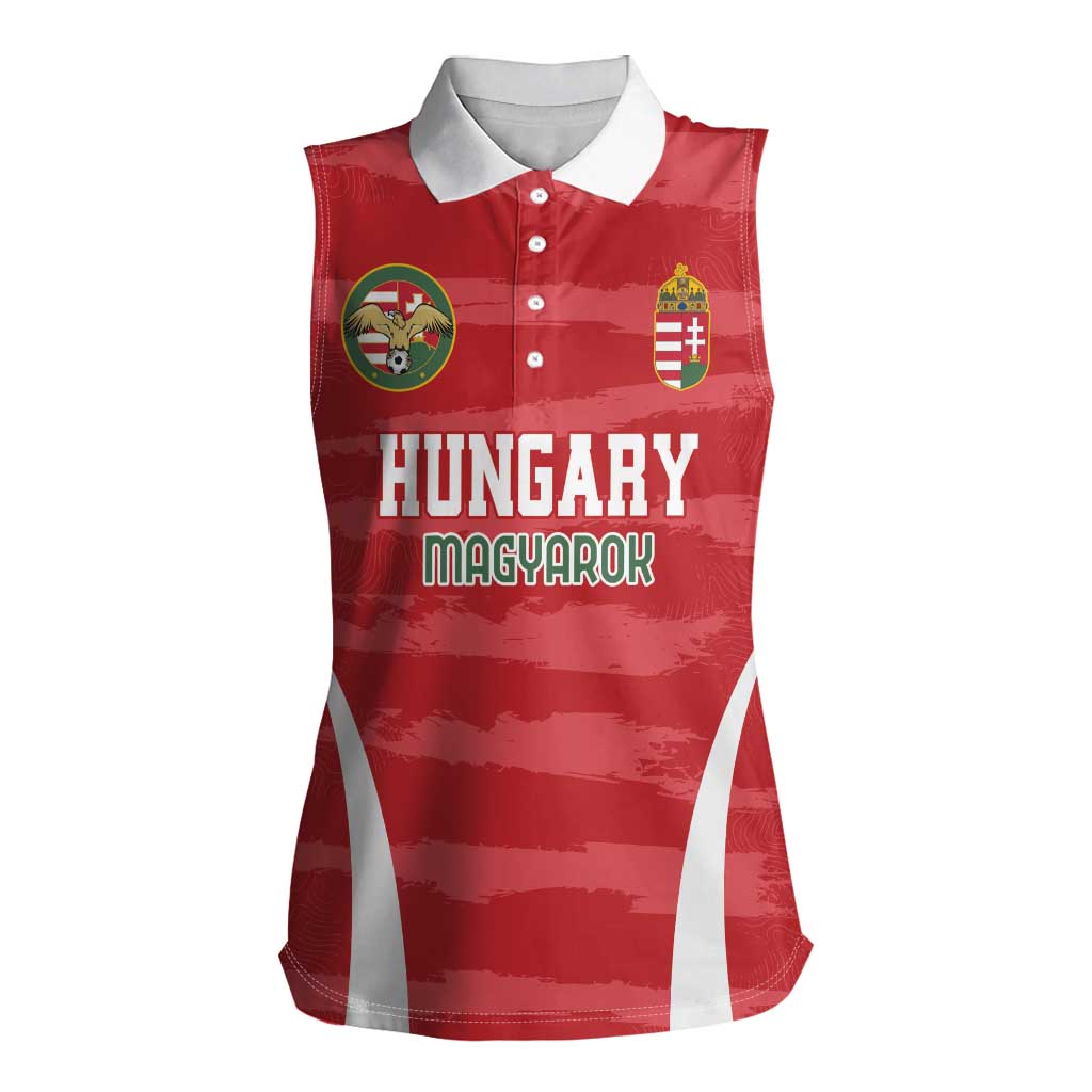 Custom Hungary Football Women Sleeveless Polo Shirt Magyarok Classic Football - Wonder Print Shop