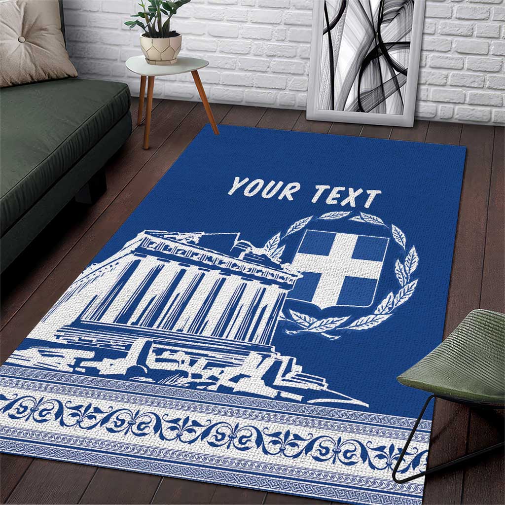 Personalized Greece Athena Goddess Area Rug Parthenon Greek Key Patterns