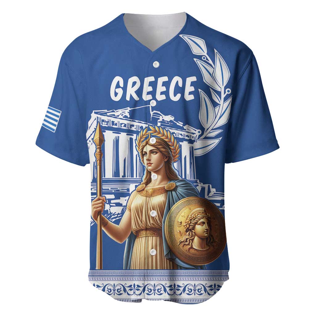 Personalized Greece Athena Goddess Baseball Jersey Parthenon Greek Key Patterns