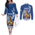 Personalized Greece Athena Goddess Couples Matching Off The Shoulder Long Sleeve Dress and Long Sleeve Button Shirt Parthenon Greek Key Patterns