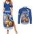 Personalized Greece Athena Goddess Couples Matching Summer Maxi Dress and Long Sleeve Button Shirt Parthenon Greek Key Patterns