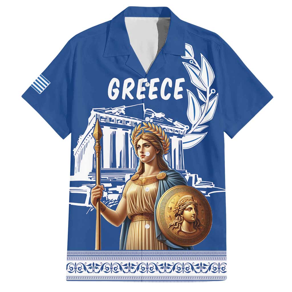 Personalized Greece Athena Goddess Hawaiian Shirt Parthenon Greek Key Patterns