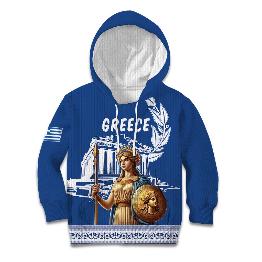 Personalized Greece Athena Goddess Kid Hoodie Parthenon Greek Key Patterns