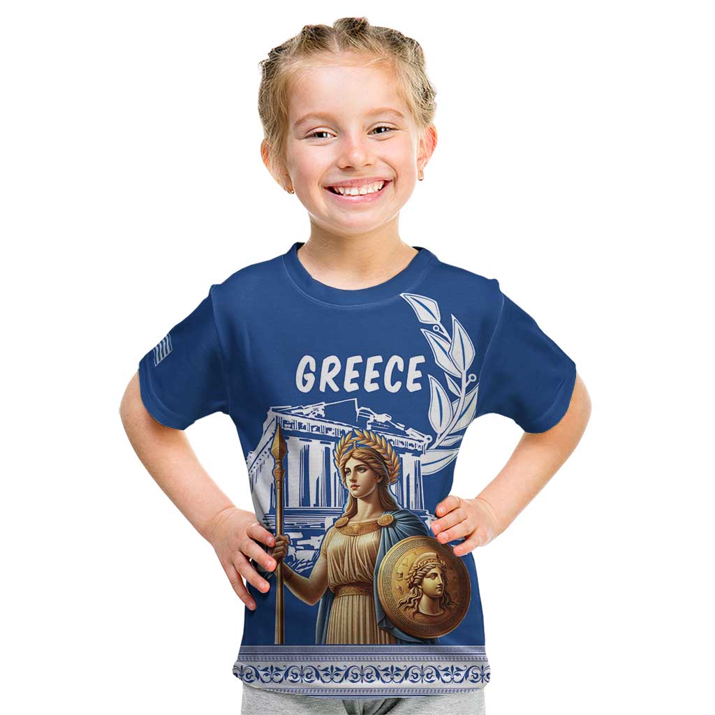 Personalized Greece Athena Goddess Kid T Shirt Parthenon Greek Key Patterns