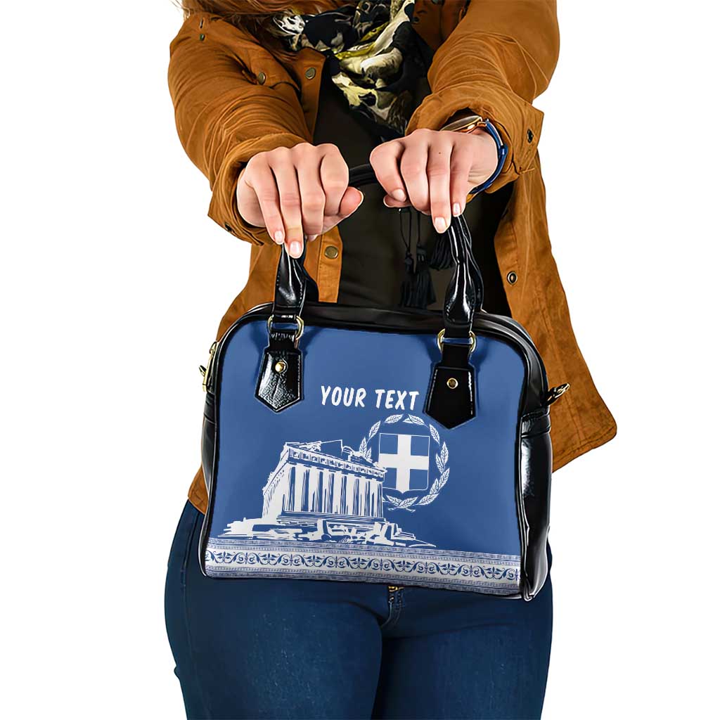 Personalized Greece Athena Goddess Shoulder Handbag Parthenon Greek Key Patterns