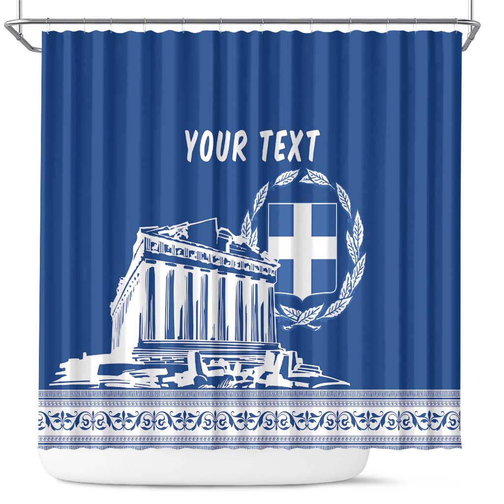 Personalized Greece Athena Goddess Shower Curtain Parthenon Greek Key Patterns