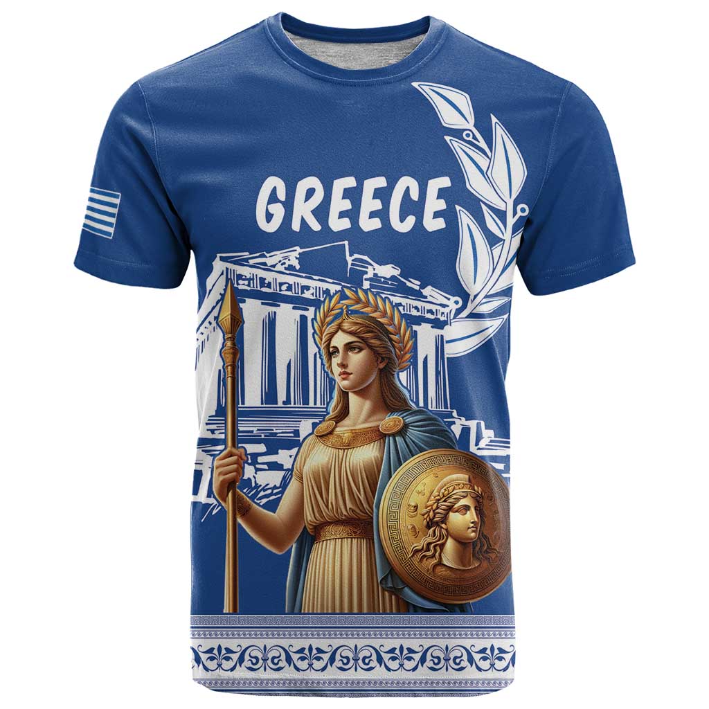 Personalized Greece Athena Goddess T Shirt Parthenon Greek Key Patterns