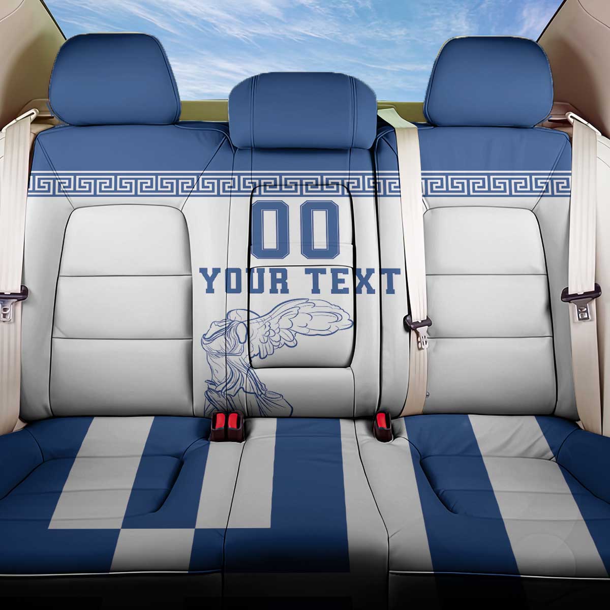 Custom Greece Football Back Car Seat Cover Go Champions Ethniki LT18