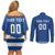 Custom Greece Football Couples Matching Off Shoulder Short Dress and Long Sleeve Button Shirt Go Champions Ethniki LT18