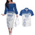 Custom Greece Football Couples Matching Off The Shoulder Long Sleeve Dress and Hawaiian Shirt Go Champions Ethniki LT18