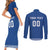 Custom Greece Football Couples Matching Short Sleeve Bodycon Dress and Long Sleeve Button Shirt Go Champions Ethniki LT18