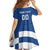 Custom Greece Football Family Matching Off The Shoulder Long Sleeve Dress and Hawaiian Shirt Go Champions Ethniki LT18