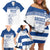 Custom Greece Football Family Matching Off Shoulder Short Dress and Hawaiian Shirt Go Champions Ethniki LT18