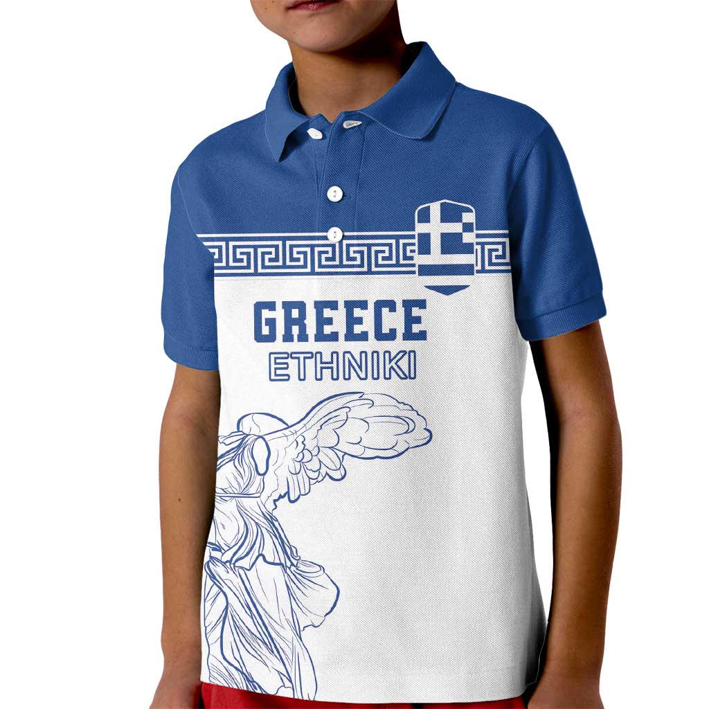 Custom Greece Football Kid Polo Shirt Go Champions Ethniki LT18