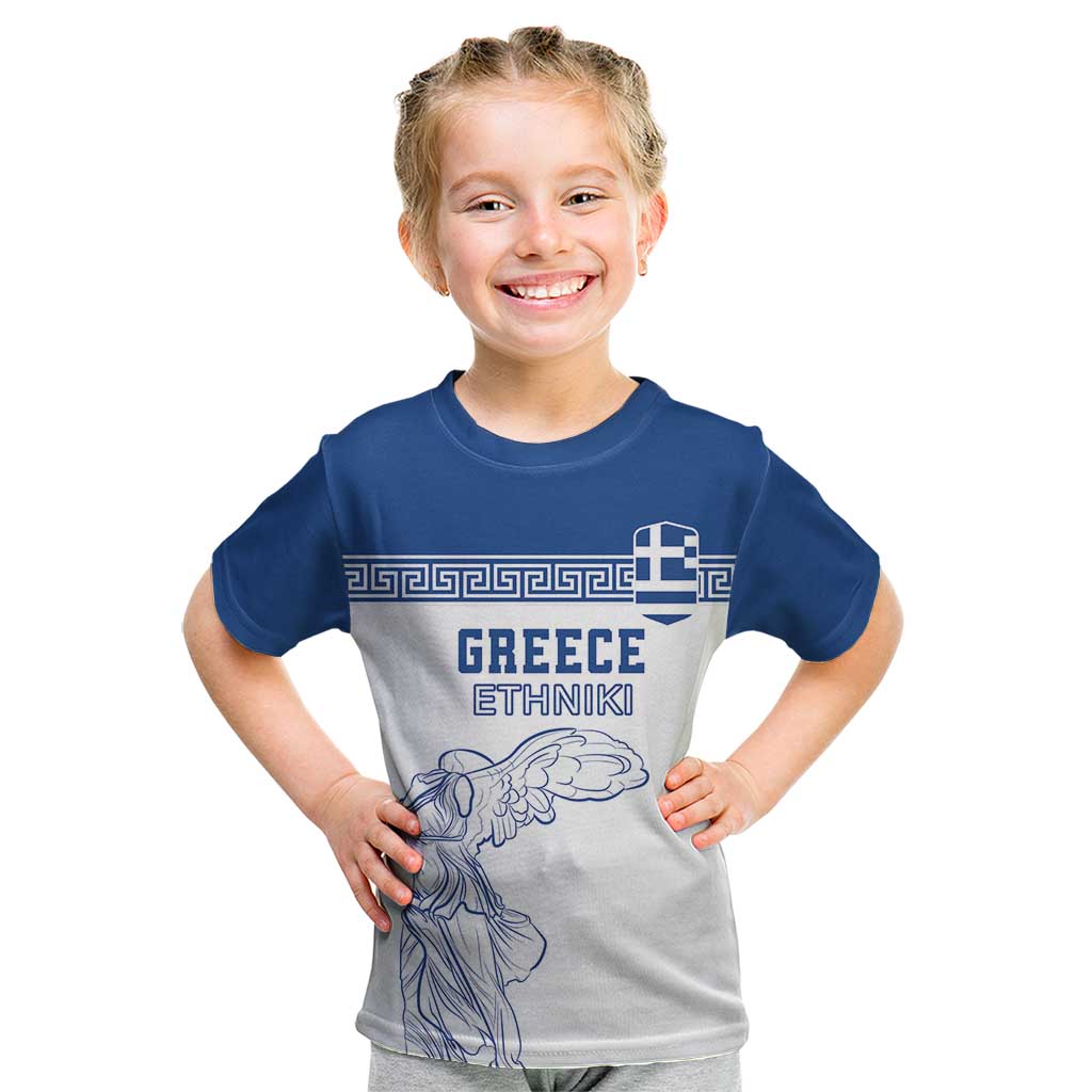 Custom Greece Football Kid T Shirt Go Champions Ethniki LT18