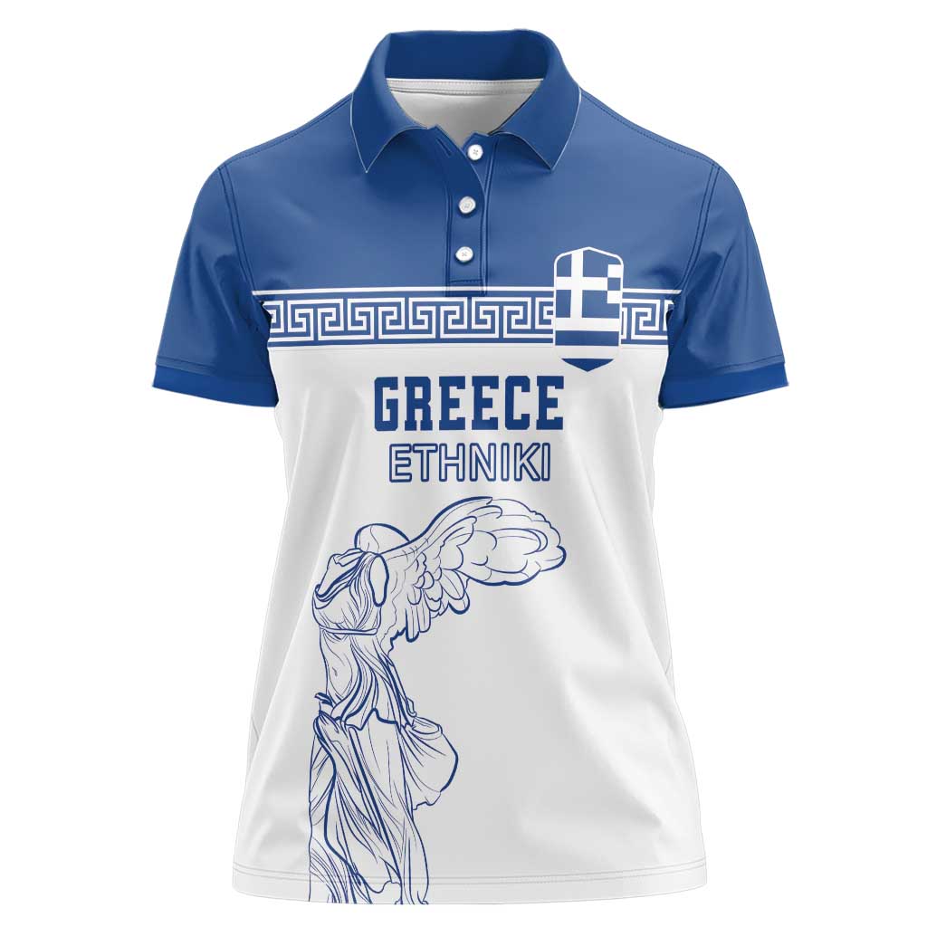 Custom Greece Football Women Polo Shirt Go Champions Ethniki LT18