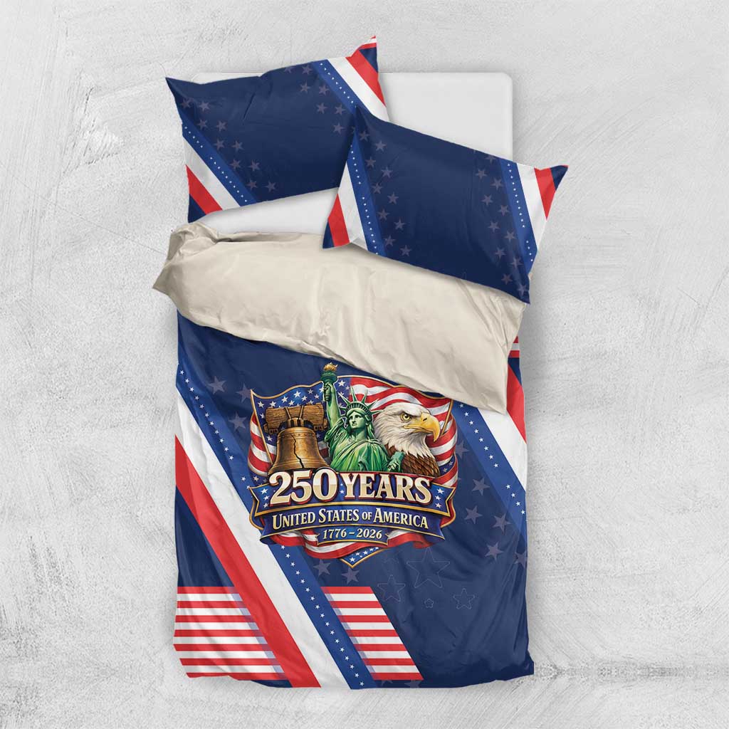 America 250th Anniversary Bedding Set USA 1776-2026 Patriotic Eagle