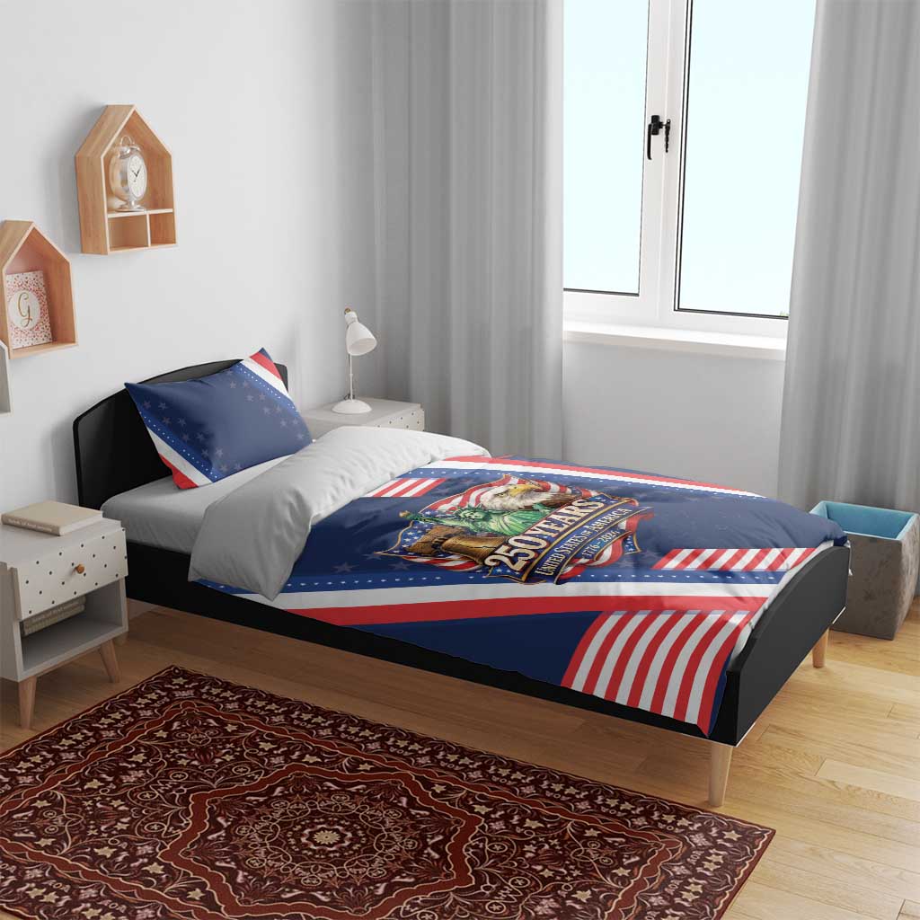 America 250th Anniversary Bedding Set USA 1776-2026 Patriotic Eagle