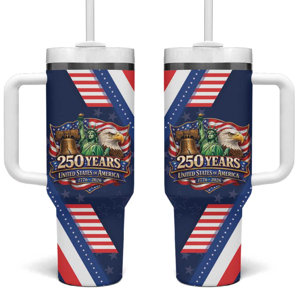 America 250th Anniversary Tumbler With Handle USA 1776-2026 Patriotic Eagle