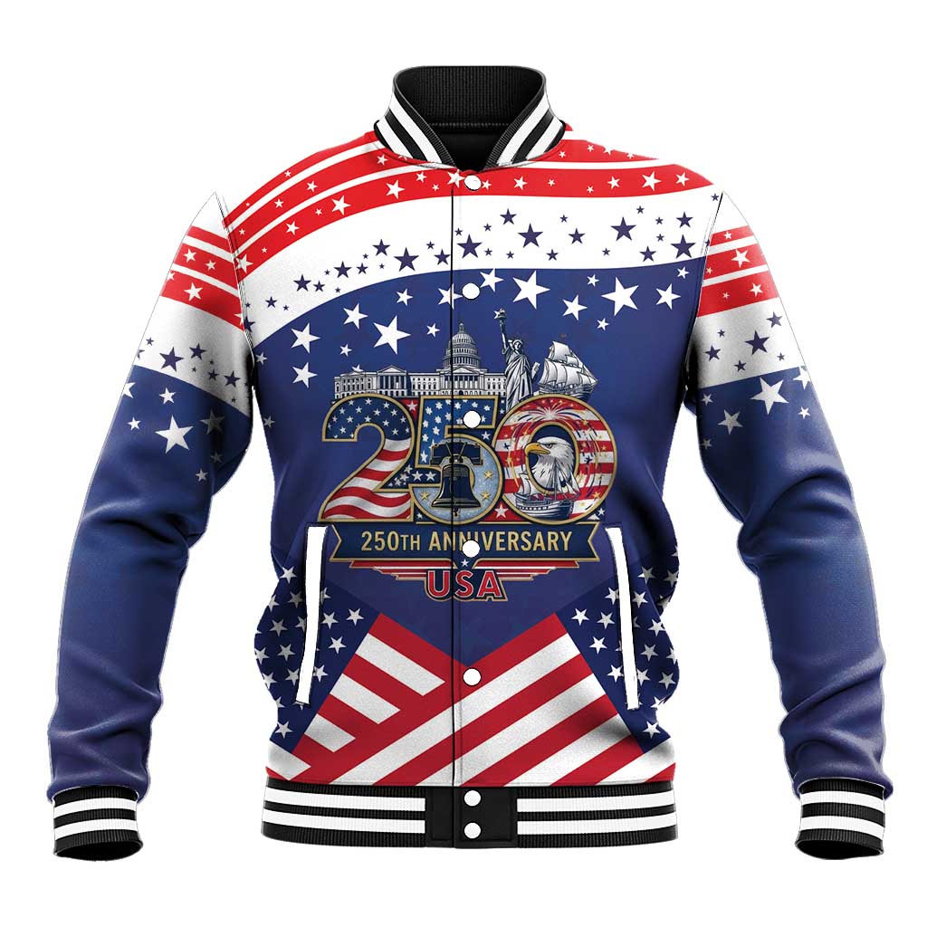USA 250 Years of Freedom Baseball Jacket All American Pride