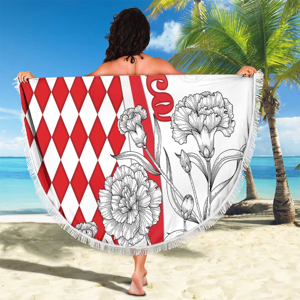 Monaco Deo Juvante Beach Blanket Lozenge Flag Style