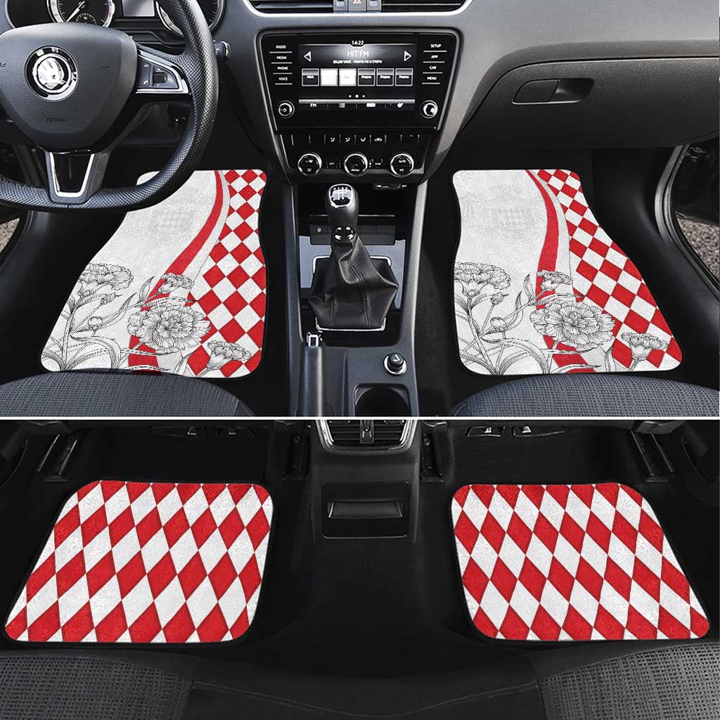 Monaco Deo Juvante Car Mats Lozenge Flag Style