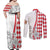 Monaco Deo Juvante Couples Matching Off Shoulder Maxi Dress and Long Sleeve Button Shirt Lozenge Flag Style