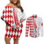 Monaco Deo Juvante Couples Matching Off Shoulder Short Dress and Long Sleeve Button Shirt Lozenge Flag Style