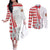 Monaco Deo Juvante Couples Matching Off The Shoulder Long Sleeve Dress and Long Sleeve Button Shirt Lozenge Flag Style