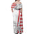 Monaco Deo Juvante Family Matching Off Shoulder Maxi Dress and Hawaiian Shirt Lozenge Flag Style