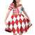 Monaco Deo Juvante Family Matching Off Shoulder Short Dress and Hawaiian Shirt Lozenge Flag Style