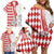 Monaco Deo Juvante Family Matching Off Shoulder Short Dress and Hawaiian Shirt Lozenge Flag Style