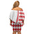 Monaco Deo Juvante Family Matching Off Shoulder Short Dress and Hawaiian Shirt Lozenge Flag Style