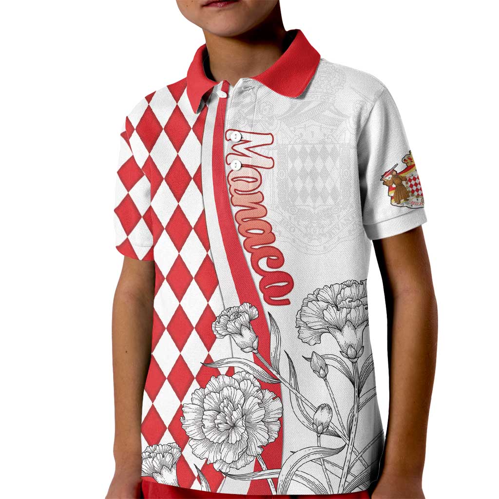 Monaco Deo Juvante Kid Polo Shirt Lozenge Flag Style