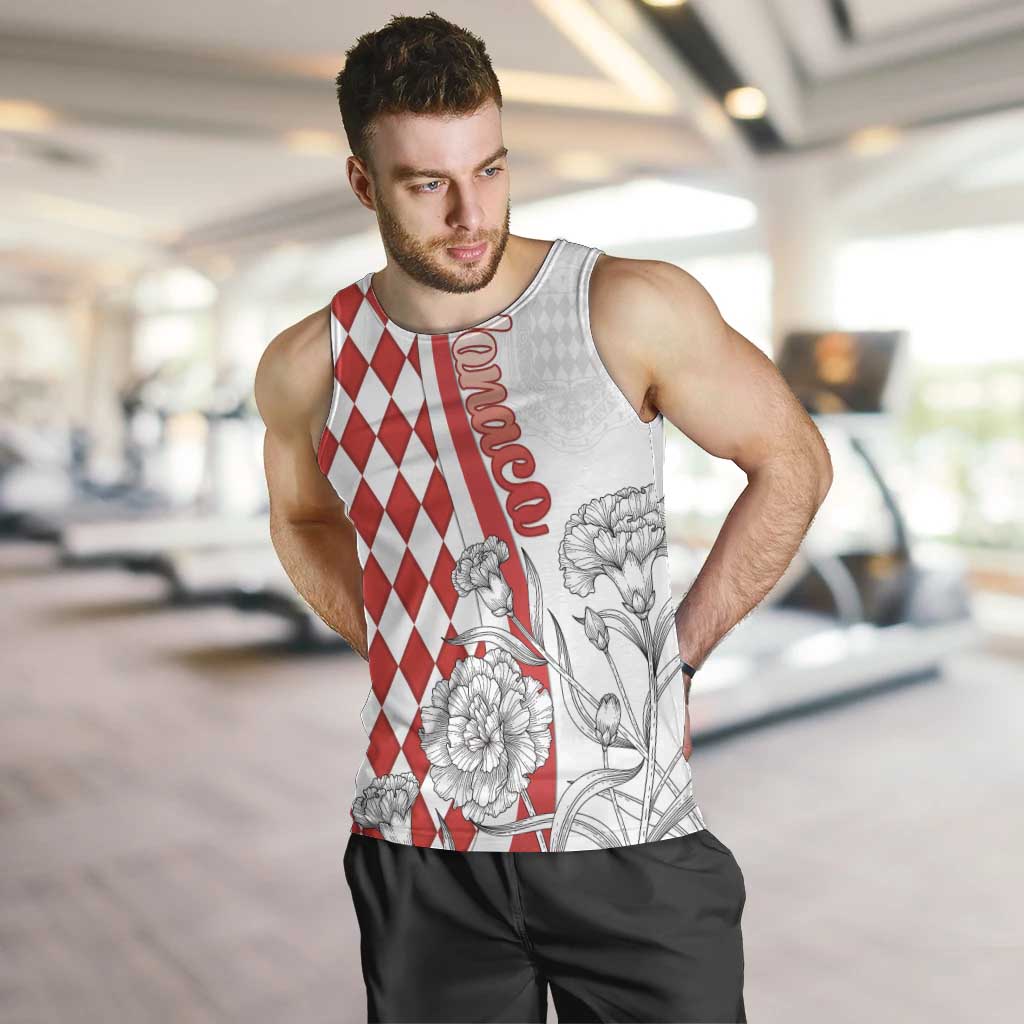 Monaco Deo Juvante Men Tank Top Lozenge Flag Style