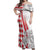 Monaco Deo Juvante Off Shoulder Maxi Dress Lozenge Flag Style