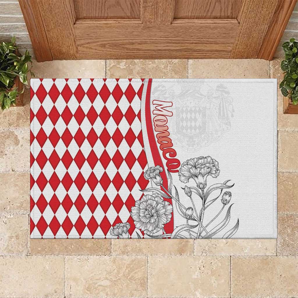 Monaco Deo Juvante Rubber Doormat Lozenge Flag Style