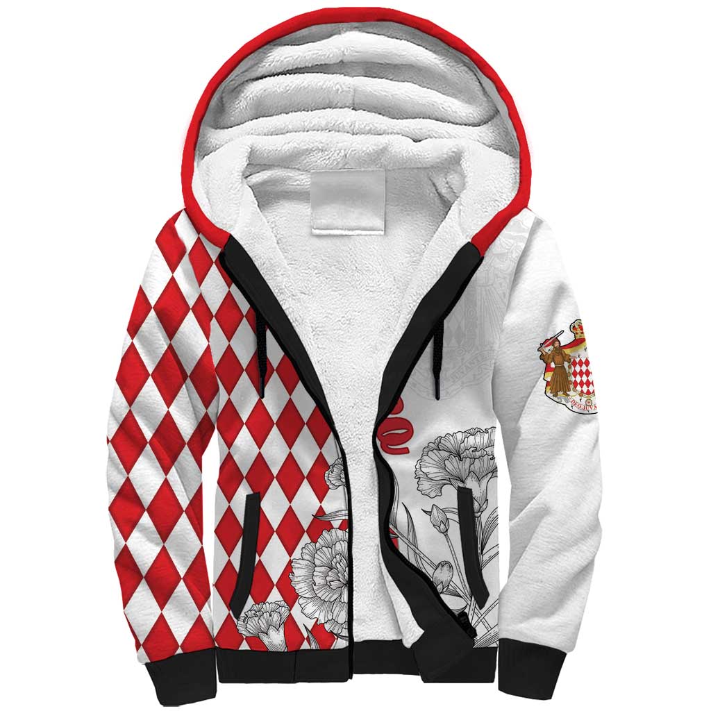 Monaco Deo Juvante Sherpa Hoodie Lozenge Flag Style