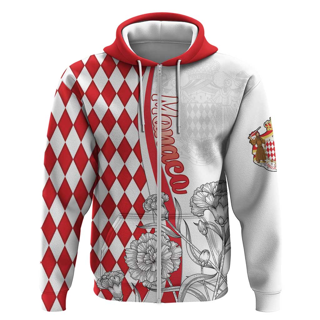 Monaco Deo Juvante Zip Hoodie Lozenge Flag Style