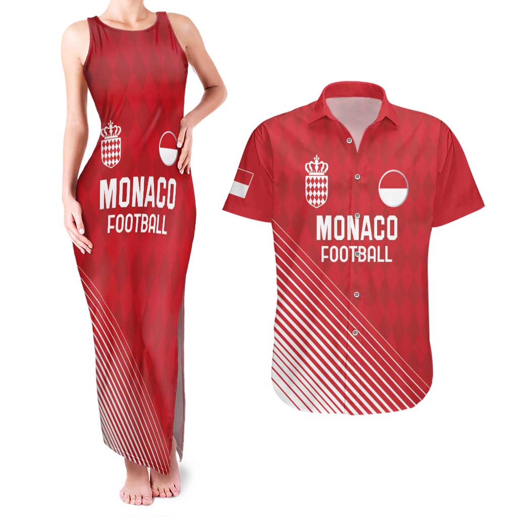 Custom Monaco Football Couples Matching Tank Maxi Dress and Hawaiian Shirt Go Champion 2025