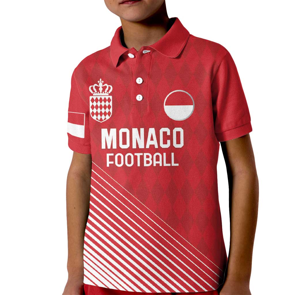 Custom Monaco Football Kid Polo Shirt Go Champion 2025