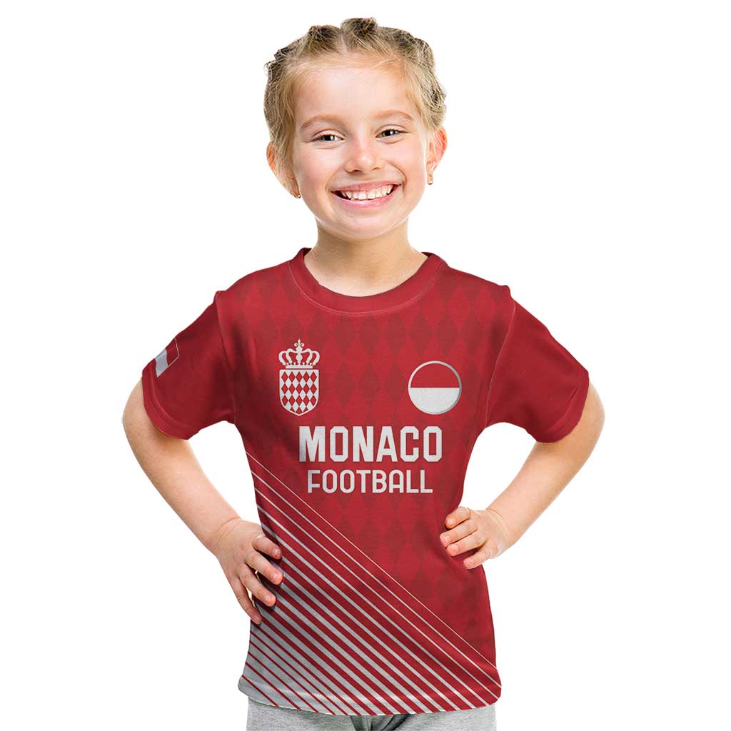 Custom Monaco Football Kid T Shirt Go Champion 2025